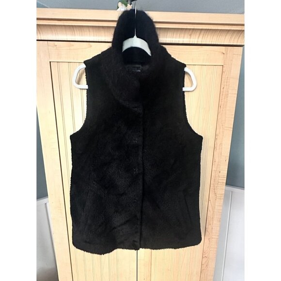 Eileen Fisher Suri Alpaca Vest Black button front size XS - Picture 7 of 9